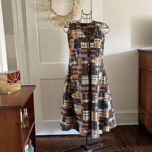 Tulip cotton patchwork madras dress